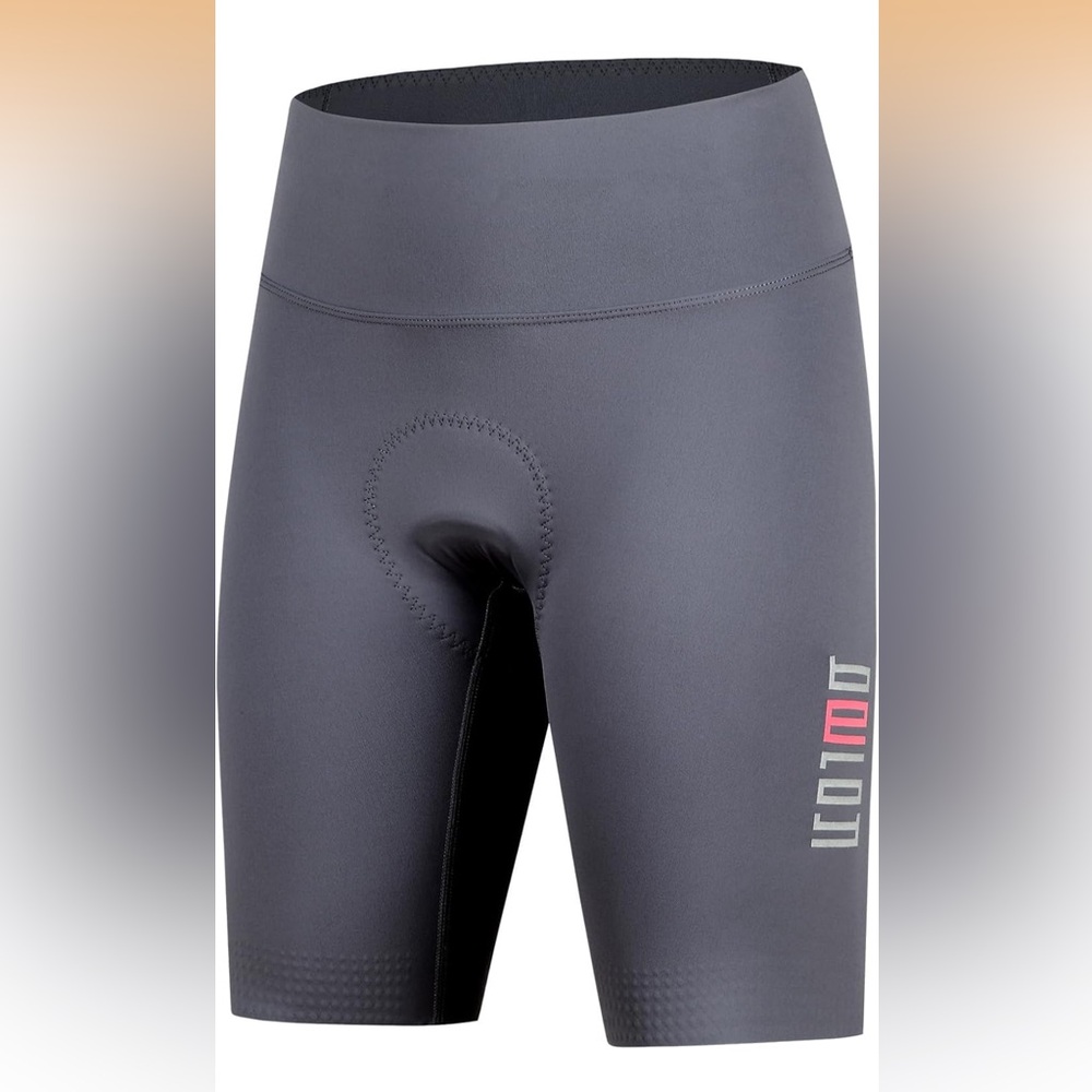 Beroy Grey 4D Padded Cycling Shorts w Back Zipper Pocket Large